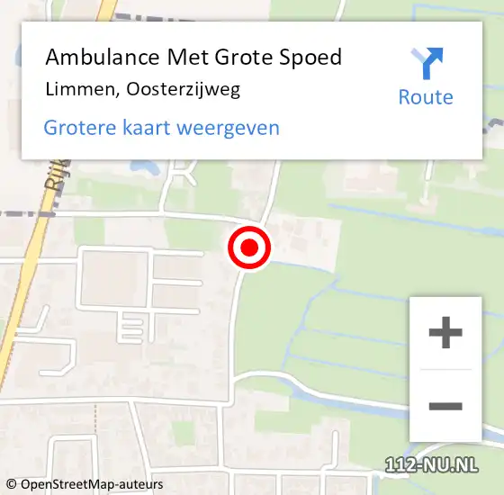 Locatie op kaart van de 112 melding: Ambulance Met Grote Spoed Naar Limmen, Oosterzijweg op 23 november 2018 16:49