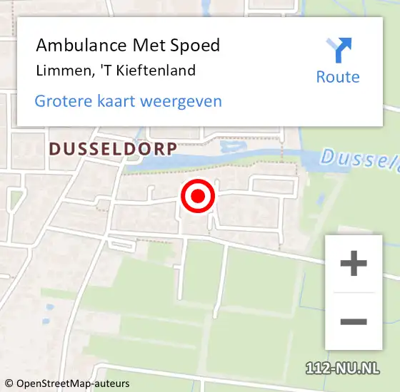 Locatie op kaart van de 112 melding: Ambulance Met Spoed Naar Limmen, 'T Kieftenland op 23 november 2018 17:01