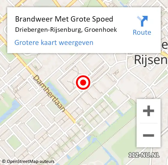 Locatie op kaart van de 112 melding: Brandweer Met Grote Spoed Naar Driebergen-Rijsenburg, Groenhoek op 23 november 2018 17:20