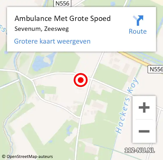 Locatie op kaart van de 112 melding: Ambulance Met Grote Spoed Naar Sevenum, Zeesweg op 15 maart 2014 15:14