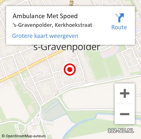 Locatie op kaart van de 112 melding: Ambulance Met Spoed Naar 's-Gravenpolder, Kerkhoekstraat op 24 november 2018 01:24