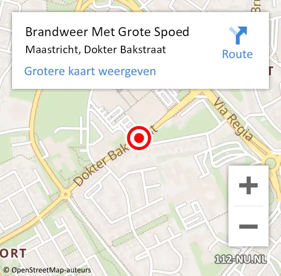 Locatie op kaart van de 112 melding: Brandweer Met Grote Spoed Naar Maastricht, Dokter Bakstraat op 24 november 2018 06:54