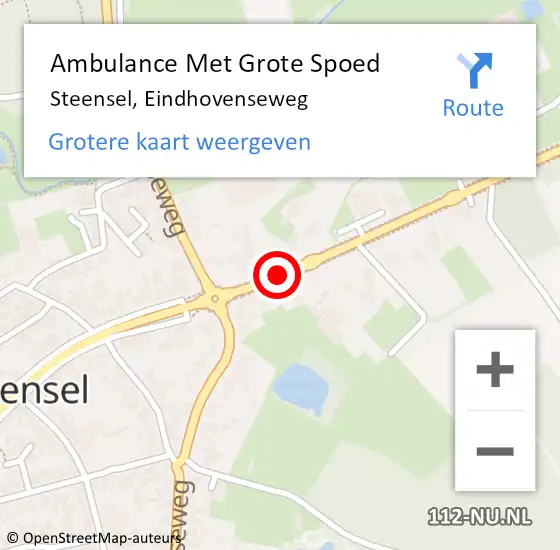 Locatie op kaart van de 112 melding: Ambulance Met Grote Spoed Naar Steensel, Eindhovenseweg op 24 november 2018 07:13
