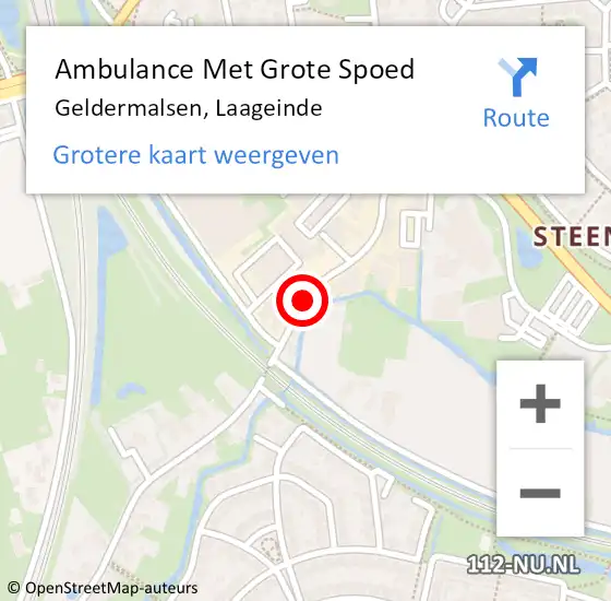 Locatie op kaart van de 112 melding: Ambulance Met Grote Spoed Naar Geldermalsen, Laageinde op 24 november 2018 10:30