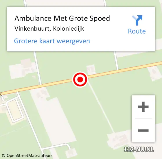 Locatie op kaart van de 112 melding: Ambulance Met Grote Spoed Naar Vinkenbuurt, Koloniedijk op 24 november 2018 10:43
