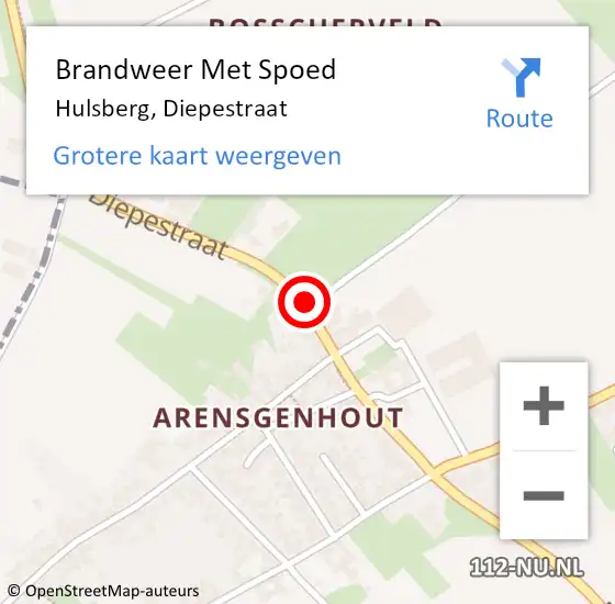 Locatie op kaart van de 112 melding: Brandweer Met Spoed Naar Hulsberg, Diepestraat op 24 november 2018 11:58
