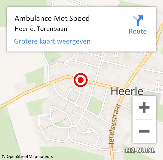 Locatie op kaart van de 112 melding: Ambulance Met Spoed Naar Heerle, Torenbaan op 24 november 2018 12:47