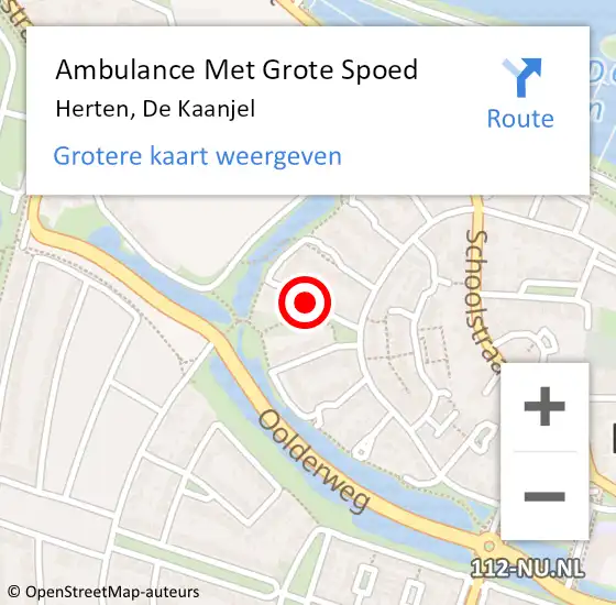 Locatie op kaart van de 112 melding: Ambulance Met Grote Spoed Naar Herten, De Kaanjel op 24 november 2018 12:49