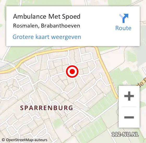 Locatie op kaart van de 112 melding: Ambulance Met Spoed Naar Rosmalen, Brabanthoeven op 25 november 2018 17:10