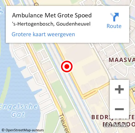 Locatie op kaart van de 112 melding: Ambulance Met Grote Spoed Naar 's-Hertogenbosch, Goudenheuvel op 26 november 2018 08:25