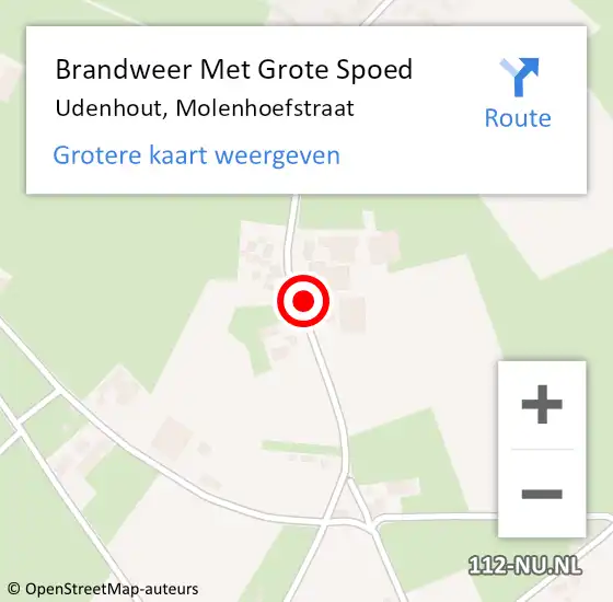 Locatie op kaart van de 112 melding: Brandweer Met Grote Spoed Naar Berkel-Enschot, Molenhoefstraat op 26 november 2018 14:21
