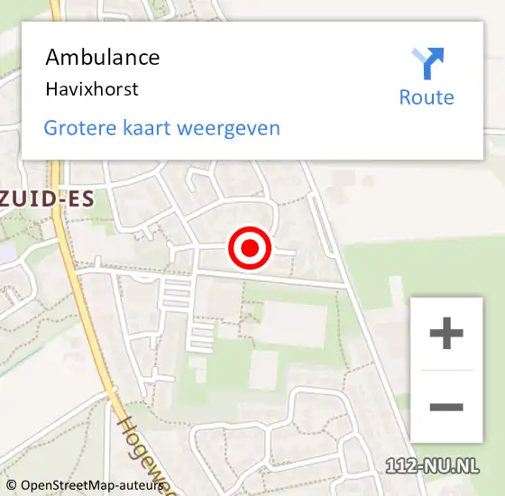 Locatie op kaart van de 112 melding: Ambulance Havixhorst op 26 november 2018 15:54