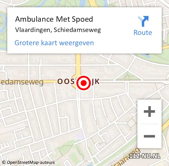 Locatie op kaart van de 112 melding: Ambulance Met Spoed Naar Vlaardingen, Schiedamseweg op 27 november 2018 06:03