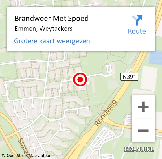 Locatie op kaart van de 112 melding: Brandweer Met Spoed Naar Emmen, Weytackers op 27 november 2018 19:35
