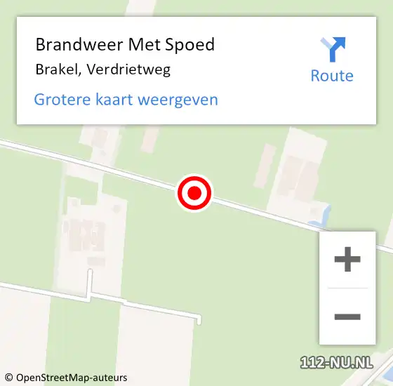 Locatie op kaart van de 112 melding: Brandweer Met Spoed Naar Brakel, Verdrietweg op 27 november 2018 22:35