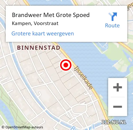 Locatie op kaart van de 112 melding: Brandweer Met Grote Spoed Naar Kampen, Voorstraat op 28 november 2018 17:43