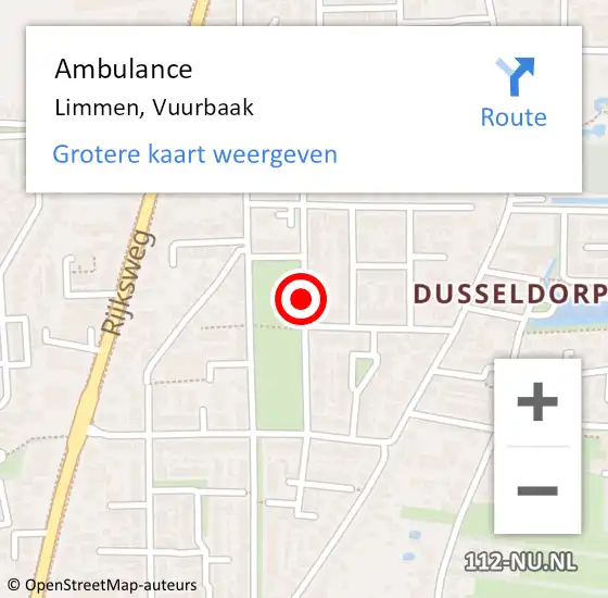 Locatie op kaart van de 112 melding: Ambulance Limmen, Vuurbaak op 28 november 2018 18:26
