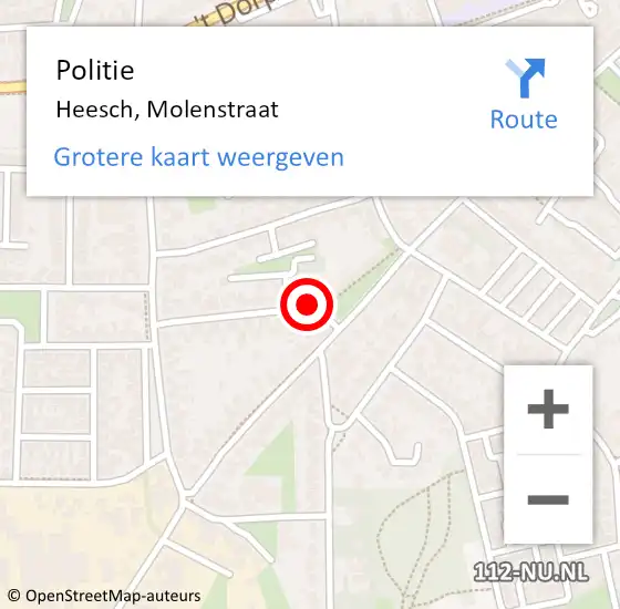 Locatie op kaart van de 112 melding: Politie Heesch, Molenstraat op 28 november 2018 21:46