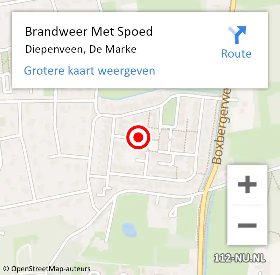 Locatie op kaart van de 112 melding: Brandweer Met Spoed Naar Diepenveen, De Marke op 29 november 2018 13:49
