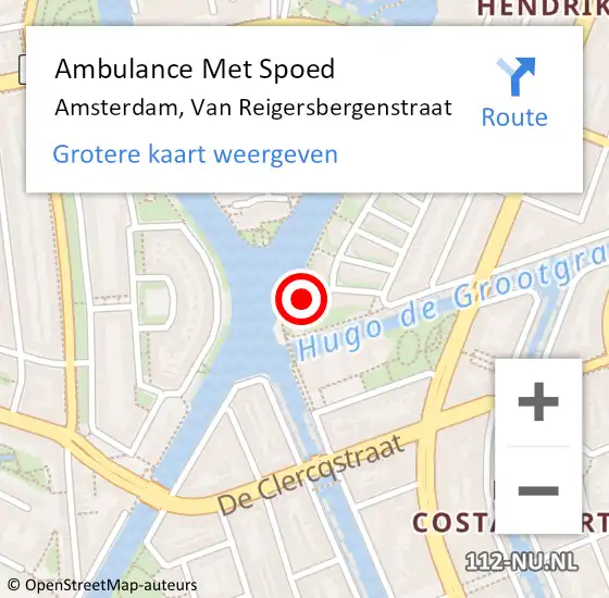 Locatie op kaart van de 112 melding: Ambulance Met Spoed Naar Amsterdam, Van Reigersbergenstraat op 29 november 2018 14:14