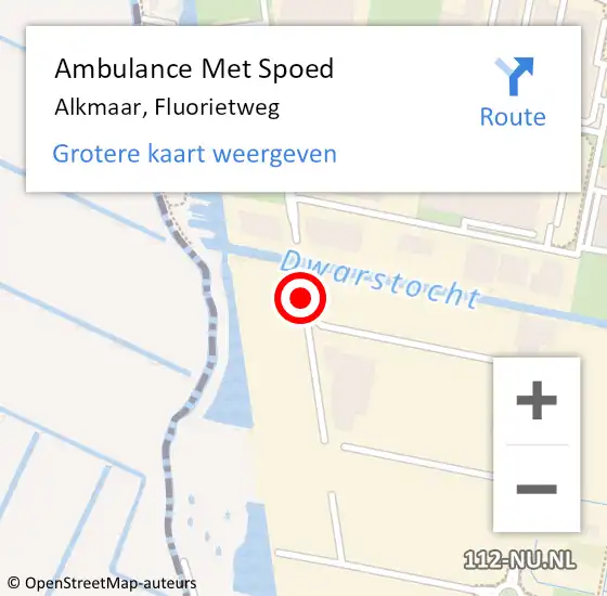 Locatie op kaart van de 112 melding: Ambulance Met Spoed Naar Alkmaar, Fluorietweg op 29 november 2018 15:02