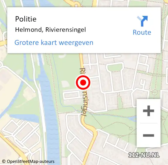 Locatie op kaart van de 112 melding: Politie Helmond, Rivierensingel op 29 november 2018 16:57