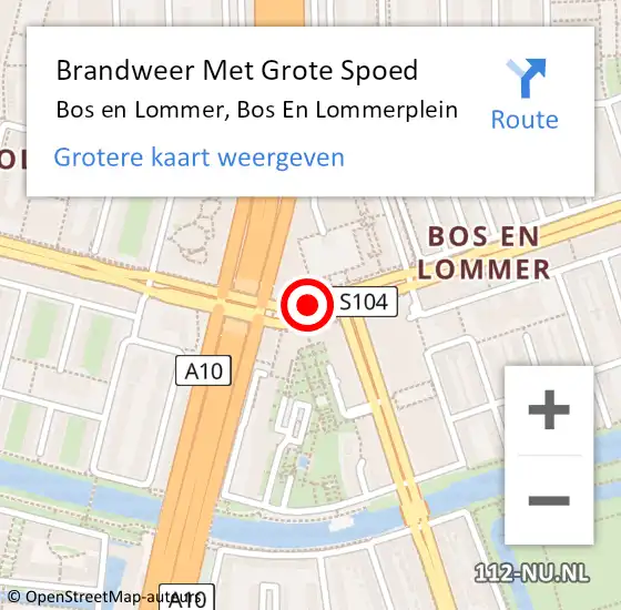 Locatie op kaart van de 112 melding: Brandweer Met Grote Spoed Naar Bos en Lommer, Bos En Lommerplein op 30 november 2018 02:42
