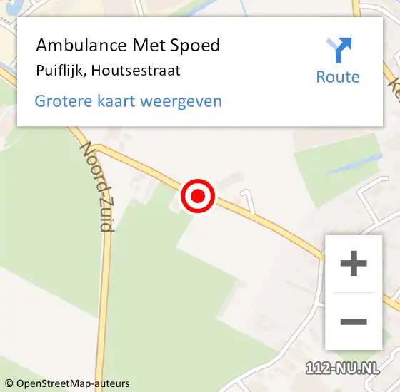 Locatie op kaart van de 112 melding: Ambulance Met Spoed Naar Puiflijk, Houtsestraat op 30 november 2018 09:47