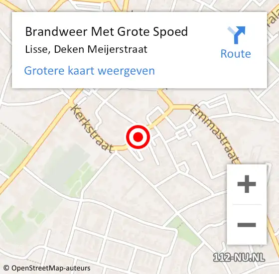Locatie op kaart van de 112 melding: Brandweer Met Grote Spoed Naar Lisse, Deken Meijerstraat op 30 november 2018 15:09