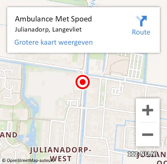 Locatie op kaart van de 112 melding: Ambulance Met Spoed Naar Julianadorp, Langevliet op 30 november 2018 19:13