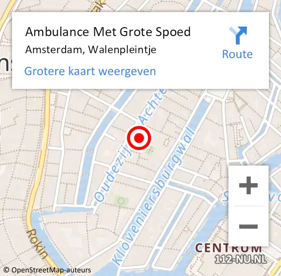 Locatie op kaart van de 112 melding: Ambulance Met Grote Spoed Naar Amsterdam, Walenpleintje op 30 november 2018 21:16