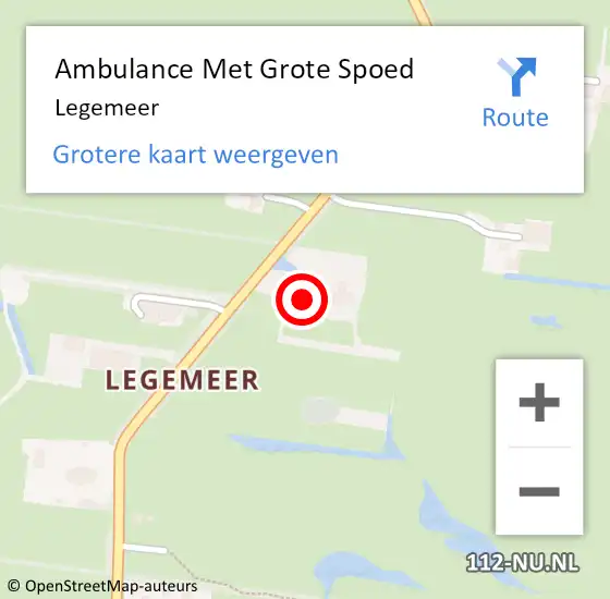 Locatie op kaart van de 112 melding: Ambulance Met Grote Spoed Naar Legemeer op 16 maart 2014 11:31