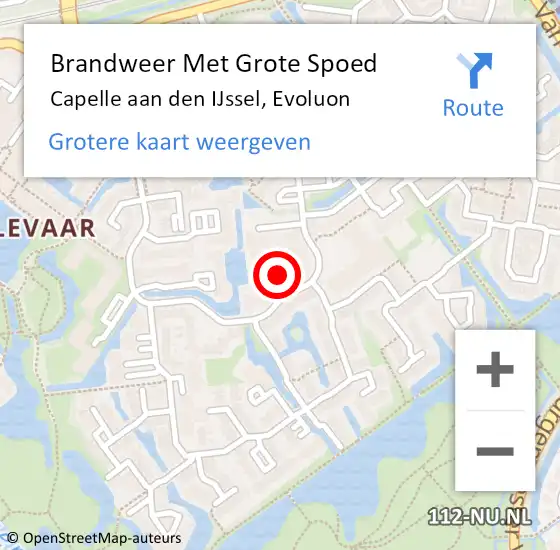 Locatie op kaart van de 112 melding: Brandweer Met Grote Spoed Naar Capelle aan den IJssel, Evoluon op 1 december 2018 13:21