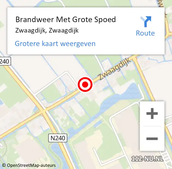 Locatie op kaart van de 112 melding: Brandweer Met Grote Spoed Naar Zwaagdijk, Zwaagdijk op 2 december 2018 00:45