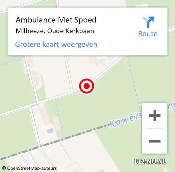Locatie op kaart van de 112 melding: Ambulance Met Spoed Naar Milheeze, Oude Kerkbaan op 2 december 2018 01:06
