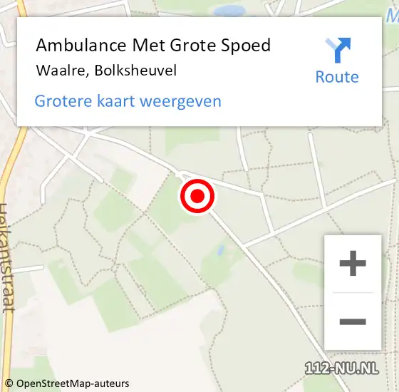 Locatie op kaart van de 112 melding: Ambulance Met Grote Spoed Naar Waalre, Bolksheuvel op 2 december 2018 15:05
