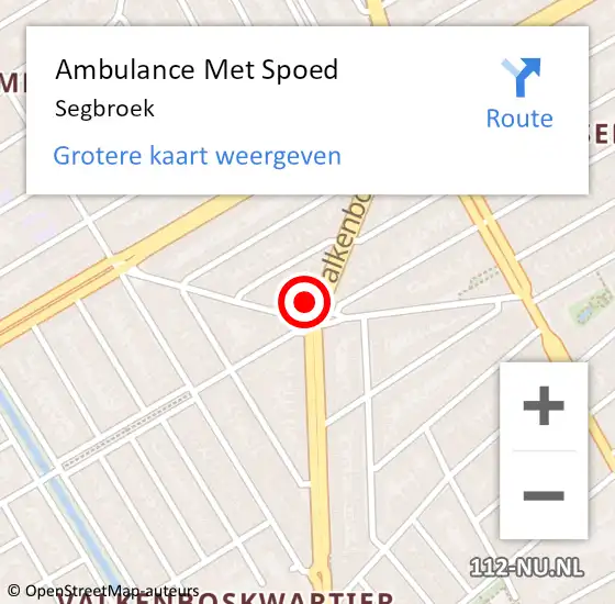 Locatie op kaart van de 112 melding: Ambulance Met Spoed Naar Segbroek op 3 december 2018 09:24