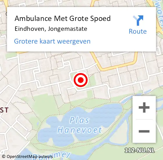 Locatie op kaart van de 112 melding: Ambulance Met Grote Spoed Naar Eindhoven, Jongemastate op 3 december 2018 09:42