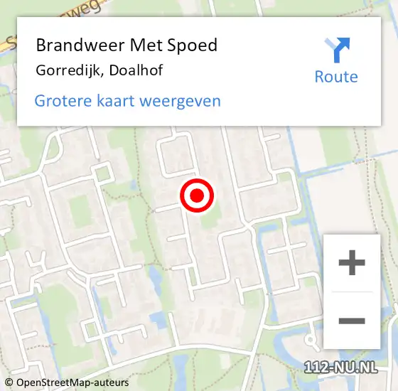 Locatie op kaart van de 112 melding: Brandweer Met Spoed Naar Gorredijk, Doalhof op 3 december 2018 22:52
