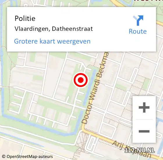 Locatie op kaart van de 112 melding: Politie Vlaardingen, Datheenstraat op 4 december 2018 15:51