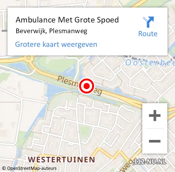 Locatie op kaart van de 112 melding: Ambulance Met Grote Spoed Naar Beverwijk, Plesmanweg op 4 december 2018 20:51