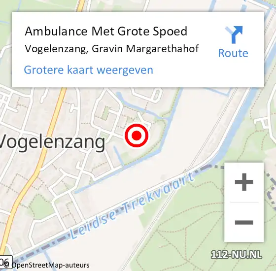 Locatie op kaart van de 112 melding: Ambulance Met Grote Spoed Naar Vogelenzang, Gravin Margarethahof op 5 december 2018 08:41