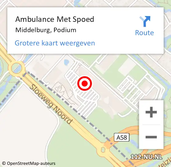 Locatie op kaart van de 112 melding: Ambulance Met Spoed Naar Middelburg, Podium op 5 december 2018 16:12