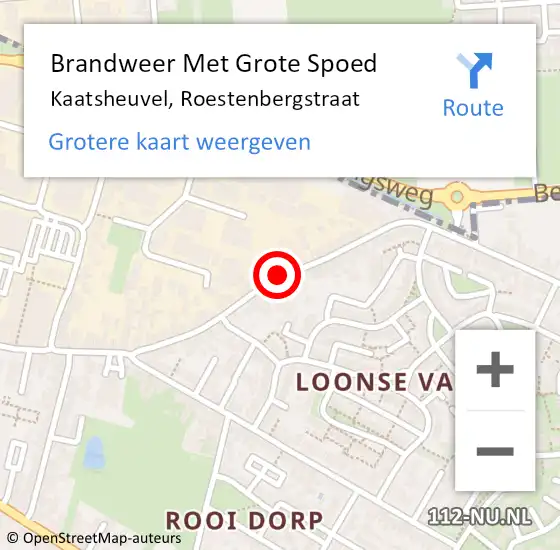 Locatie op kaart van de 112 melding: Brandweer Met Grote Spoed Naar Kaatsheuvel, Roestenbergstraat op 5 december 2018 19:59