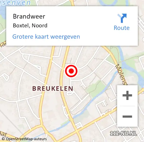 Locatie op kaart van de 112 melding: Brandweer Boxtel, Noord op 6 december 2018 03:25