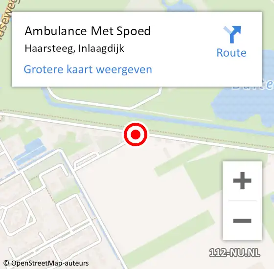 Locatie op kaart van de 112 melding: Ambulance Met Spoed Naar Haarsteeg, Inlaagdijk op 6 december 2018 04:11