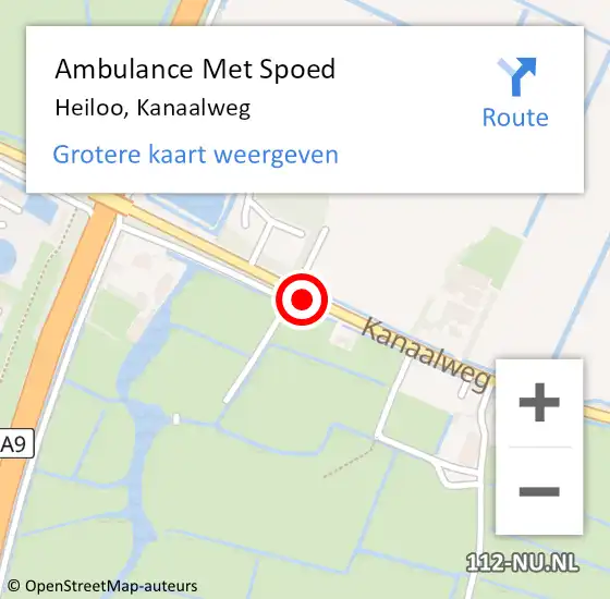 Locatie op kaart van de 112 melding: Ambulance Met Spoed Naar Heiloo, Kanaalweg op 6 december 2018 10:34