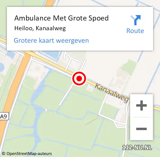 Locatie op kaart van de 112 melding: Ambulance Met Grote Spoed Naar Heiloo, Kanaalweg op 6 december 2018 10:38