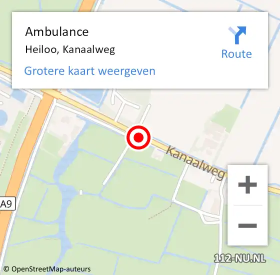 Locatie op kaart van de 112 melding: Ambulance Heiloo, Kanaalweg op 6 december 2018 10:39