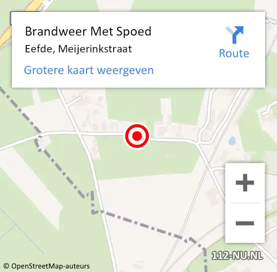 Locatie op kaart van de 112 melding: Brandweer Met Spoed Naar Eefde, Meijerinkstraat op 6 december 2018 12:11